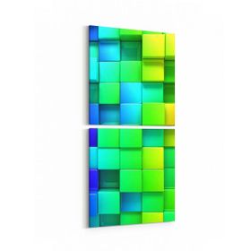 Olla 10057K2D Abstract 3 Boyut Görsel Kare 2 Parça Dikey 30x65 cm Kanvas Tablo