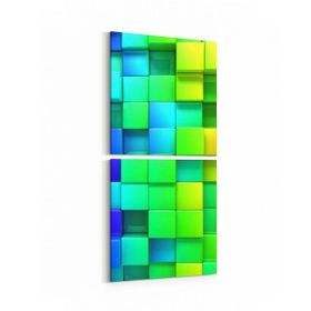Olla 10057K2D Abstract 3 Boyut Görsel Kare 2 Parça Dikey 30x65 cm Kanvas Tablo