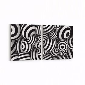 Olla 10059K2Y Abstract Görsel Kare 2 Parça Yatay 65x30 cm Kanvas Tablo