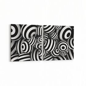 Olla 10059K2Y Abstract Görsel Kare 2 Parça Yatay 65x30 cm Kanvas Tablo