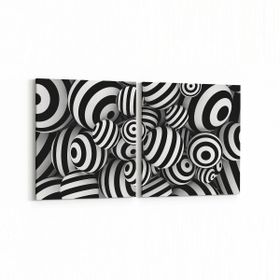 Olla 10059K2Y Abstract Görsel Kare 2 Parça Yatay 65x30 cm Kanvas Tablo