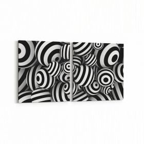 Olla 10059K2Y Abstract Görsel Kare 2 Parça Yatay 65x30 cm Kanvas Tablo