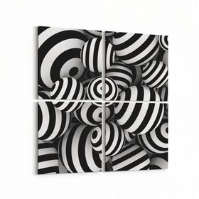 Olla 10059K4 Abstract Görsel Kare 4 Parça 65x65 cm Kanvas Tablo