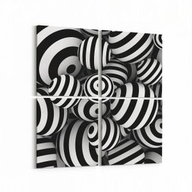 Olla 10059K4 Abstract Görsel Kare 4 Parça 65x65 cm Kanvas Tablo