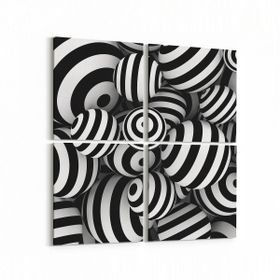 Olla 10059K4 Abstract Görsel Kare 4 Parça 65x65 cm Kanvas Tablo