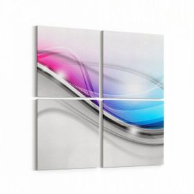 Olla 10063K4 Abstract Görsel Kare 4 Parça 65x65 cm Kanvas Tablo