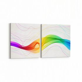 Olla 10065K2Y Abstract Görsel Kare 2 Parça Yatay 65x30 cm Kanvas Tablo