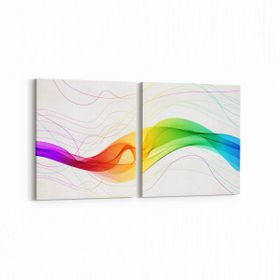 Olla 10065K2Y Abstract Görsel Kare 2 Parça Yatay 65x30 cm Kanvas Tablo