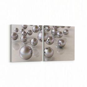 Olla 10068K2Y Abstract Görsel Kare 2 Parça Yatay 65x30 cm Kanvas Tablo