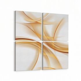 Olla 10072K4 Abstract Görsel Kare 4 Parça 65x65 cm Kanvas Tablo