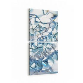 Olla 10083K2D Abstract Görsel Kare 2li Dikey 30x65 cm Kanvas Tablo