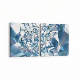 Olla 10083K2Y Abstract Görsel Kare 2 Parça Yatay 65x30 cm Kanvas Tablo
