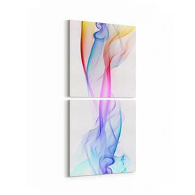 Olla 10088K2D Abstract Görsel Kare 2 Parça Dikey 30x65 cm Kanvas Tablo