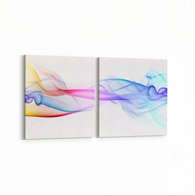 Olla 10088K2Y Abstract Görsel Kare 2 Parça Yatay 65x30 cm Kanvas Tablo