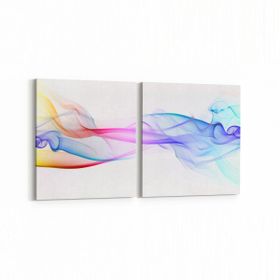 Olla 10088K2Y Abstract Görsel Kare 2 Parça Yatay 65x30 cm Kanvas Tablo