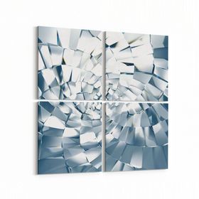 Olla 10092K4 Abstract Görsel Kare 4 Parça 65x65 cm Kanvas Tablo