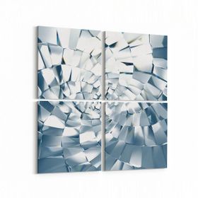 Olla 10092K4 Abstract Görsel Kare 4 Parça 65x65 cm Kanvas Tablo