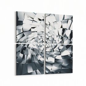 Olla 10093K4 Abstract Görsel Kare 4 Parça 65x65 cm Kanvas Tablo