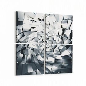 Olla 10093K4 Abstract Görsel Kare 4 Parça 65x65 cm Kanvas Tablo