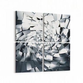 Olla 10093K4 Abstract Görsel Kare 4 Parça 65x65 cm Kanvas Tablo