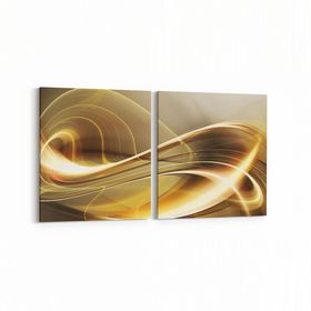 Olla 10095K2Y Abstract Görsel Kare 2 Parça Yatay 65x30 cm Kanvas Tablo