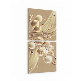 Olla 10105K2D Abstract Görsel Kare 2 Parça Dikey 30x65 cm Kanvas Tablo
