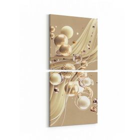 Olla 10105K2D Abstract Görsel Kare 2 Parça Dikey 30x65 cm Kanvas Tablo