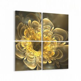Olla 10107K4 Abstract Görsel Kare 4 Parça 65x65 cm Kanvas Tablo