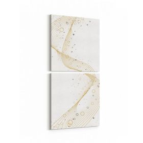 Olla 10122K2D Abstract Görsel Kare 2 Parça Dikey 30x65 cm Kanvas Tablo