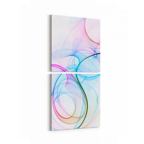 Olla 10132K2D Abstract Görsel Kare 2li Dikey 30x65 cm Kanvas Tablo