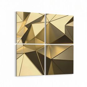 Olla 10141K4 Abstract Görsel Kare 4 Parça 65x65 cm Kanvas Tablo