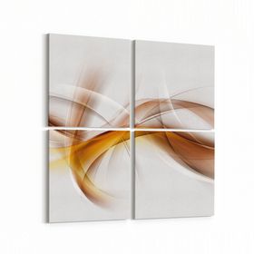 Olla 10145K4 Abstract Görsel Kare 4 Parça 65x65 cm Kanvas Tablo