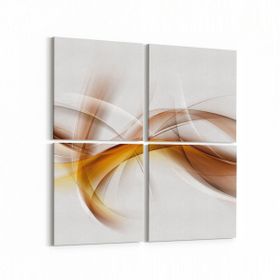 Olla 10145K4 Abstract Görsel Kare 4 Parça 65x65 cm Kanvas Tablo