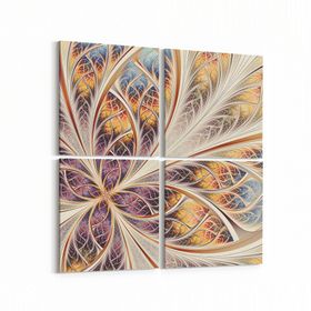 Olla 10146K4 Abstract Görsel Kare 4 Parça 65x65 cm Kanvas Tablo