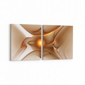 Olla 10150K2Y Abstract Görsel Kare 2 Parça Yatay 65x30 cm Kanvas Tablo