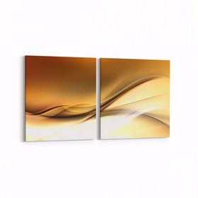 Olla 10174K2Y Abstract Görsel Kare 2 Parça Yatay 65x30 cm Kanvas Tablo