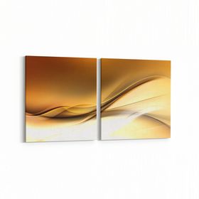 Olla 10174K2Y Abstract Görsel Kare 2 Parça Yatay 65x30 cm Kanvas Tablo