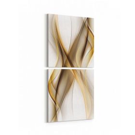 Olla 10185K2D Abstract Görsel Kare 2 Parça Dikey 30x65 cm Kanvas Tablo