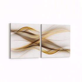 Olla 10185K2Y Abstract Görsel Kare 2 Parça Yatay 65x30 cm Kanvas Tablo