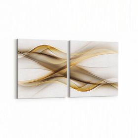 Olla 10185K2Y Abstract Görsel Kare 2 Parça Yatay 65x30 cm Kanvas Tablo