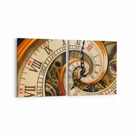 Olla 10205K2Y Abstract Görsel Kare 2 Parça Yatay 65x30 cm Kanvas Tablo