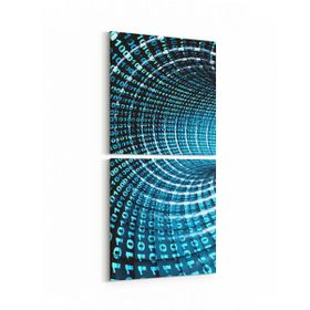 Olla 10214K2D Abstract Girdap Görsel Kare 2 Parça Dikey 30x65 cm Kanvas Tablo