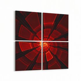 Olla 10217K4 Abstract Girdap Görsel Kare 4 Parça 65x65 cm Kanvas Tablo