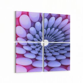 Olla 10218K4 Abstract Girdap Görsel Kare 4 Parça 65x65 cm Kanvas Tablo