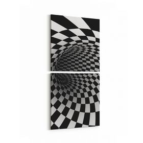 Olla 10219K2D Abstract Girdap Görsel Kare 2 Parça Dikey 30x65 cm Kanvas Tablo