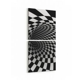 Olla 10219K2D Abstract Girdap Görsel Kare 2 Parça Dikey 30x65 cm Kanvas Tablo