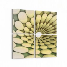 Olla 10220K4 Abstract Girdap Görsel Kare 4 Parça 65x65 cm Kanvas Tablo
