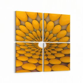 Olla 10221K4 Abstract Girdap Görsel Kare 4 Parça 65x65 cm Kanvas Tablo