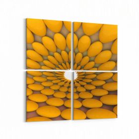 Olla 10221K4 Abstract Girdap Görsel Kare 4 Parça 65x65 cm Kanvas Tablo