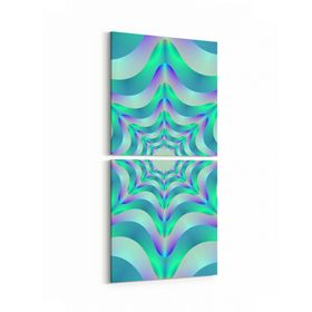 Olla 10225K2D Abstract Girdap Görsel Kare 2li Dikey 30x65 cm Kanvas Tablo